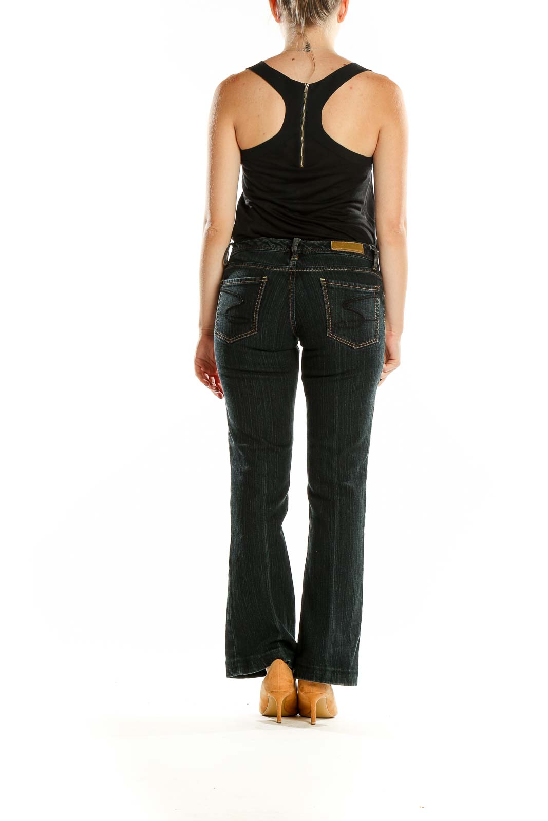 Seven7 - Black Bootcut Jeans Cotton Polyester Spandex