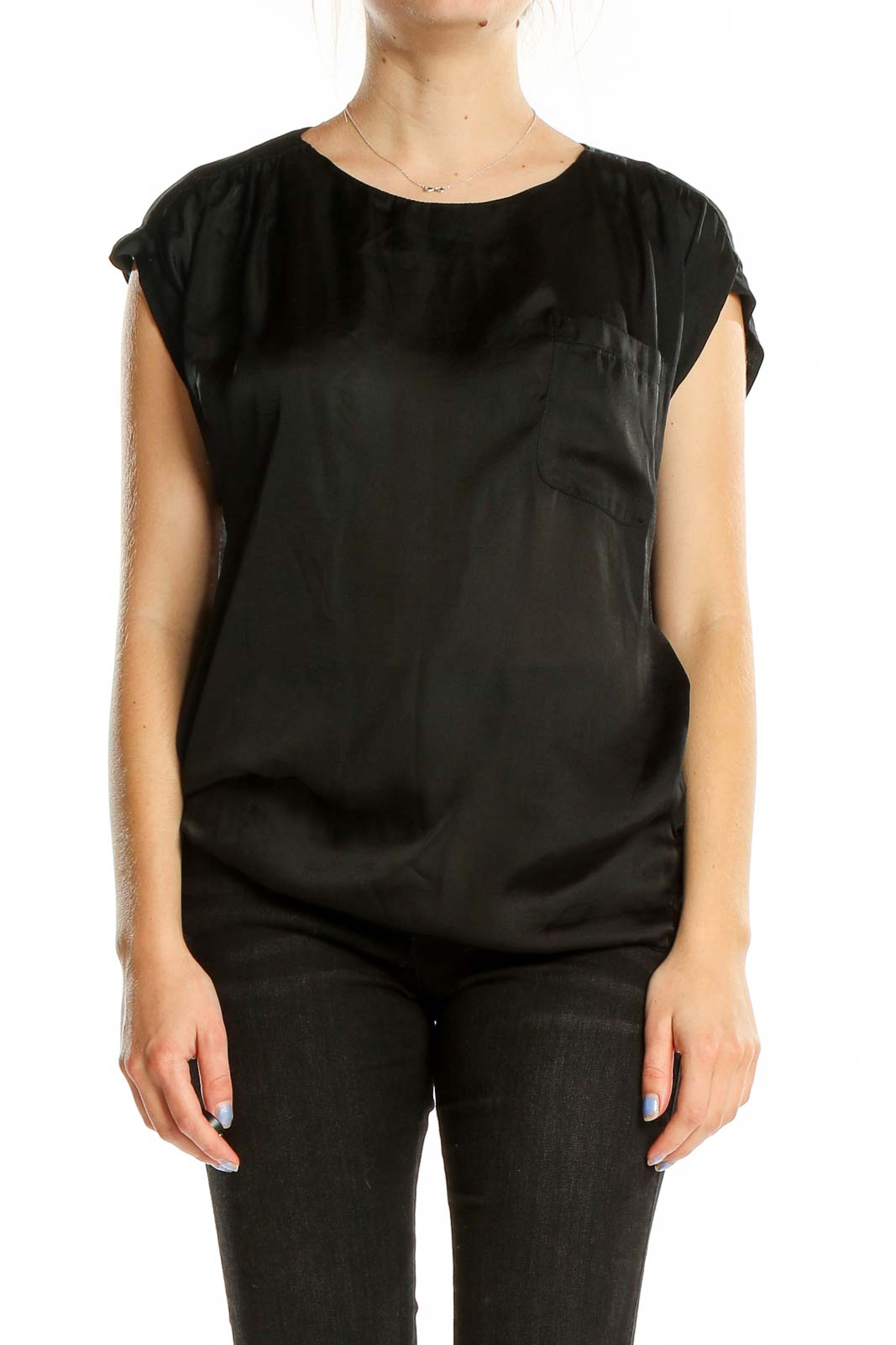 Black Solid Top Front