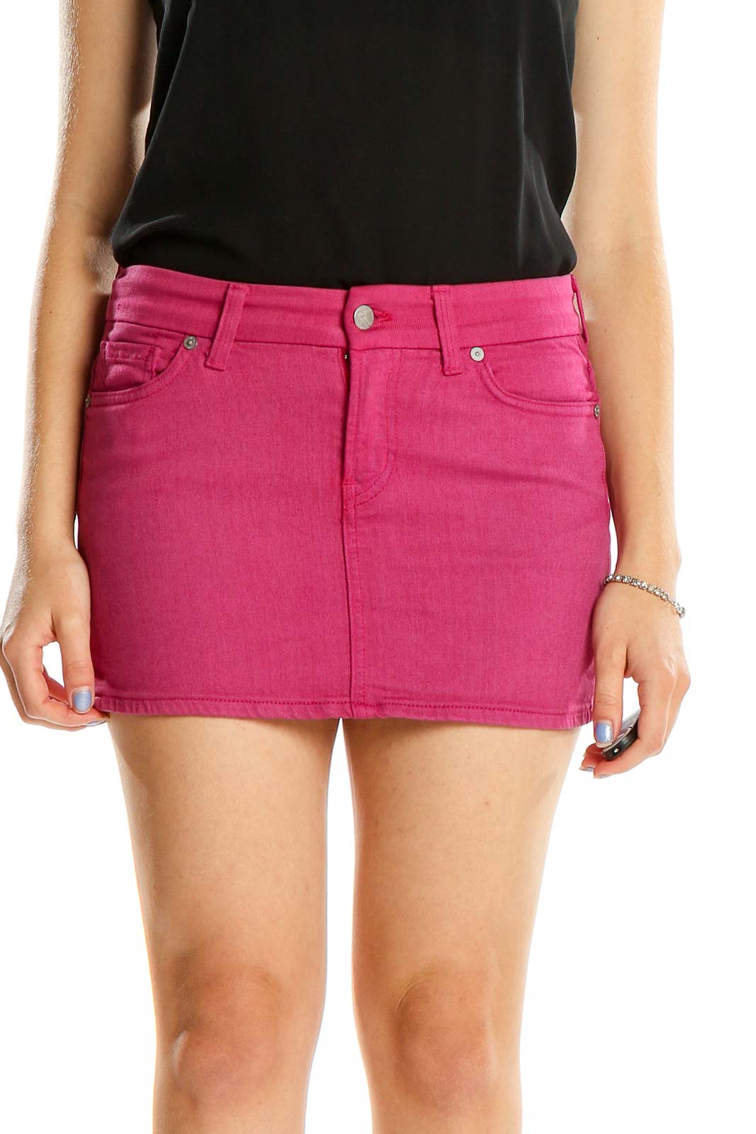 Pink Mini Skirt Front