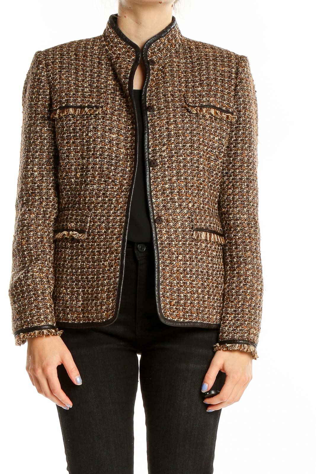 Brown Tweed Jacket Front