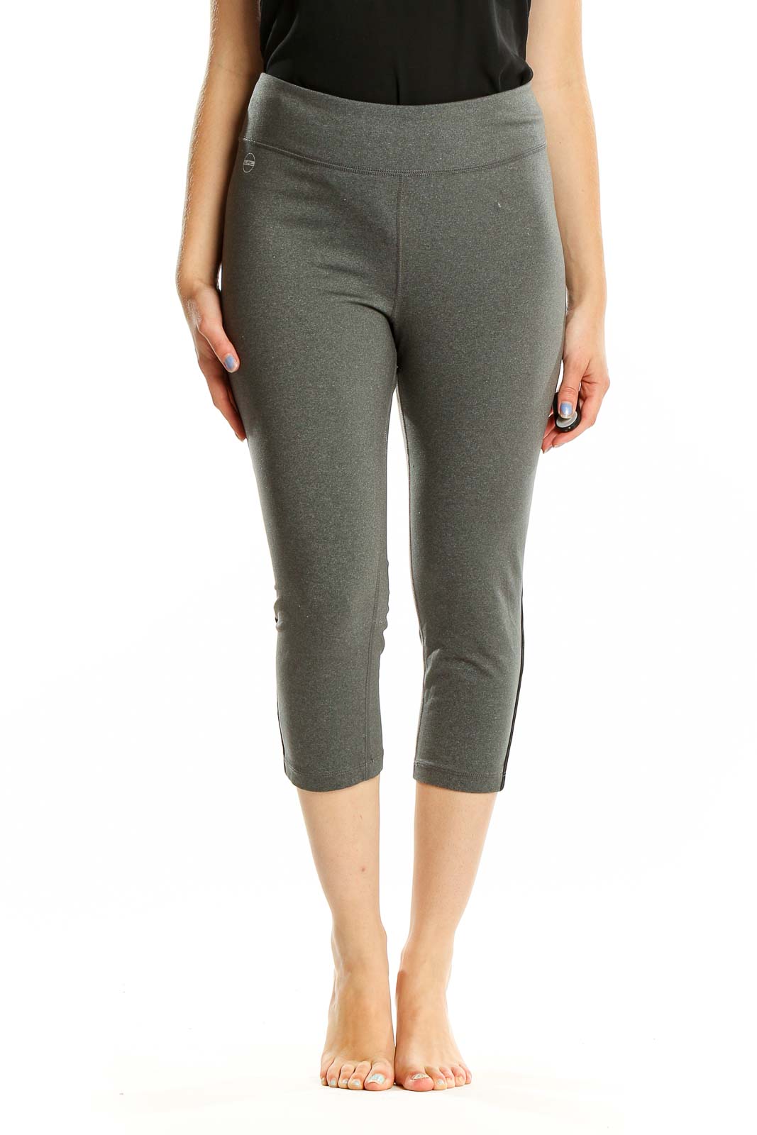 Grey Slim Texture Pants Front