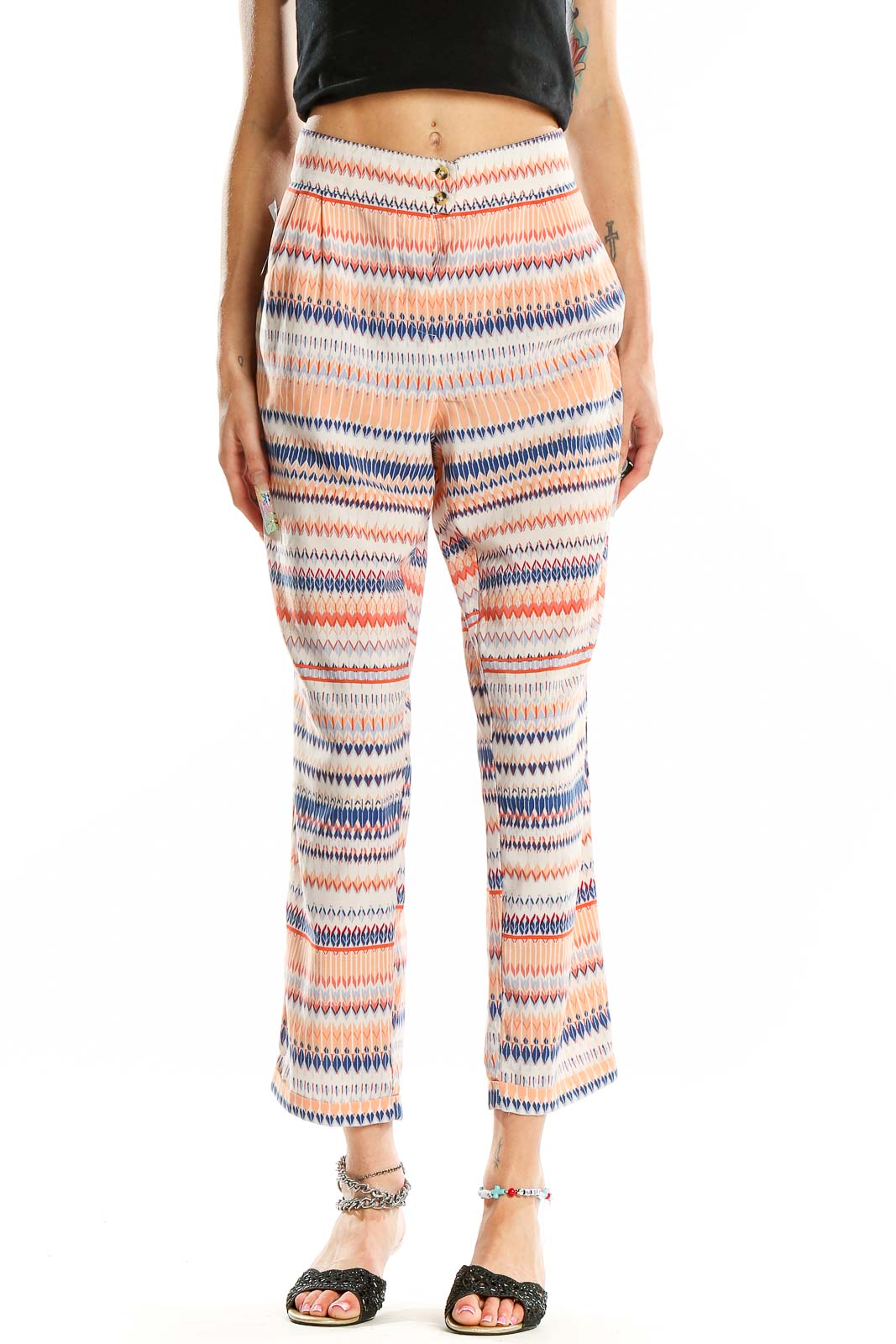 Multicolor Striped Pants Front