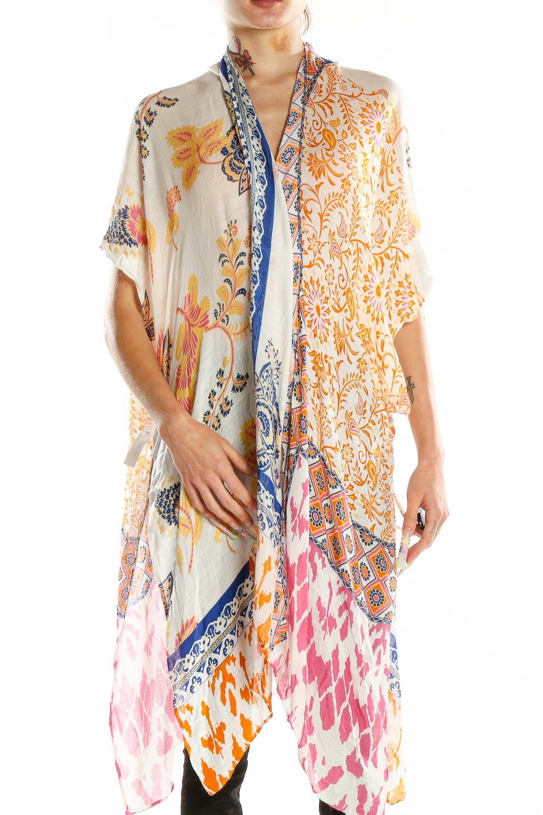 Multicolor Printed Cover Up Front