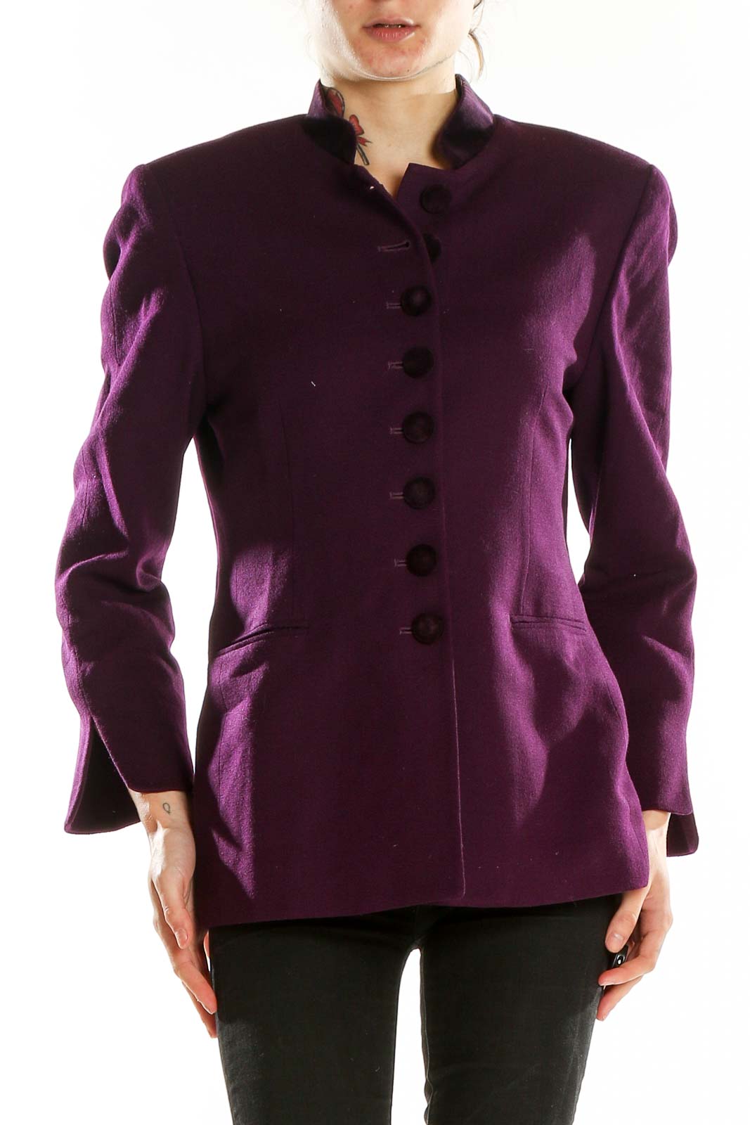 Purple Cotton Wool Vintage Jacket Front