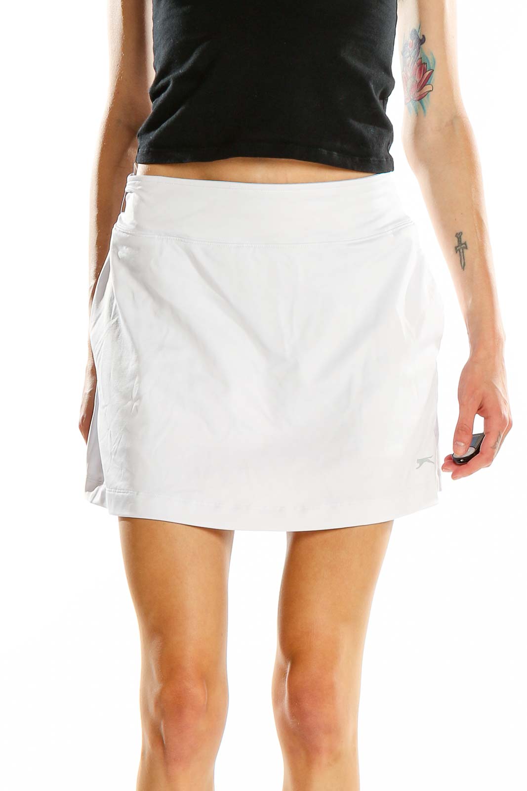 White Activewear Skirt Front