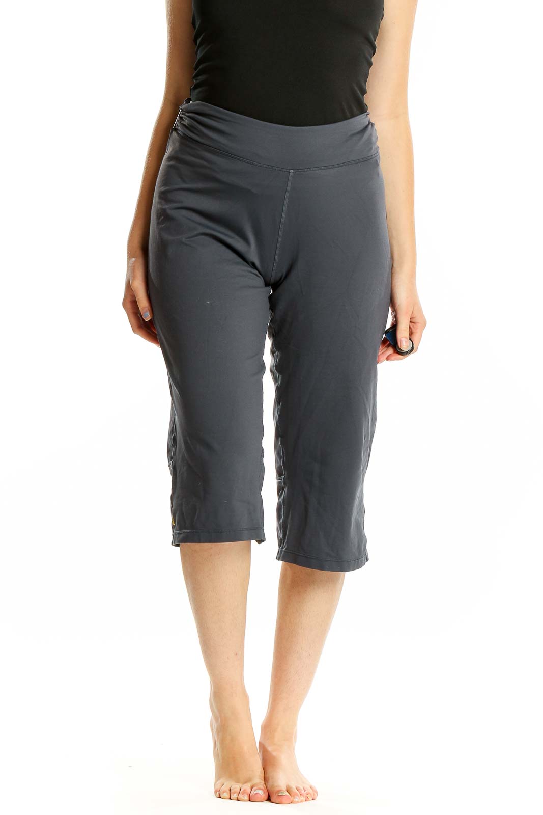 Blue Grey Cropped Activewear Pants Front