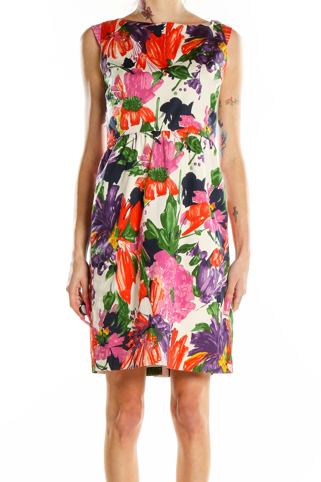 Multicolor Floral Dress Front