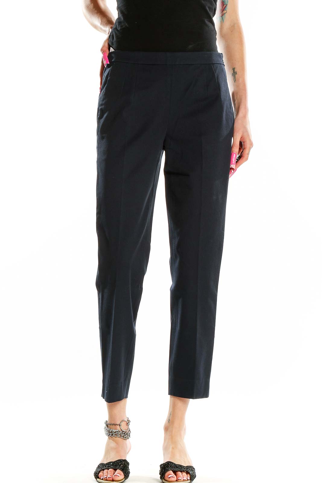 Blue Slim Trousers Front