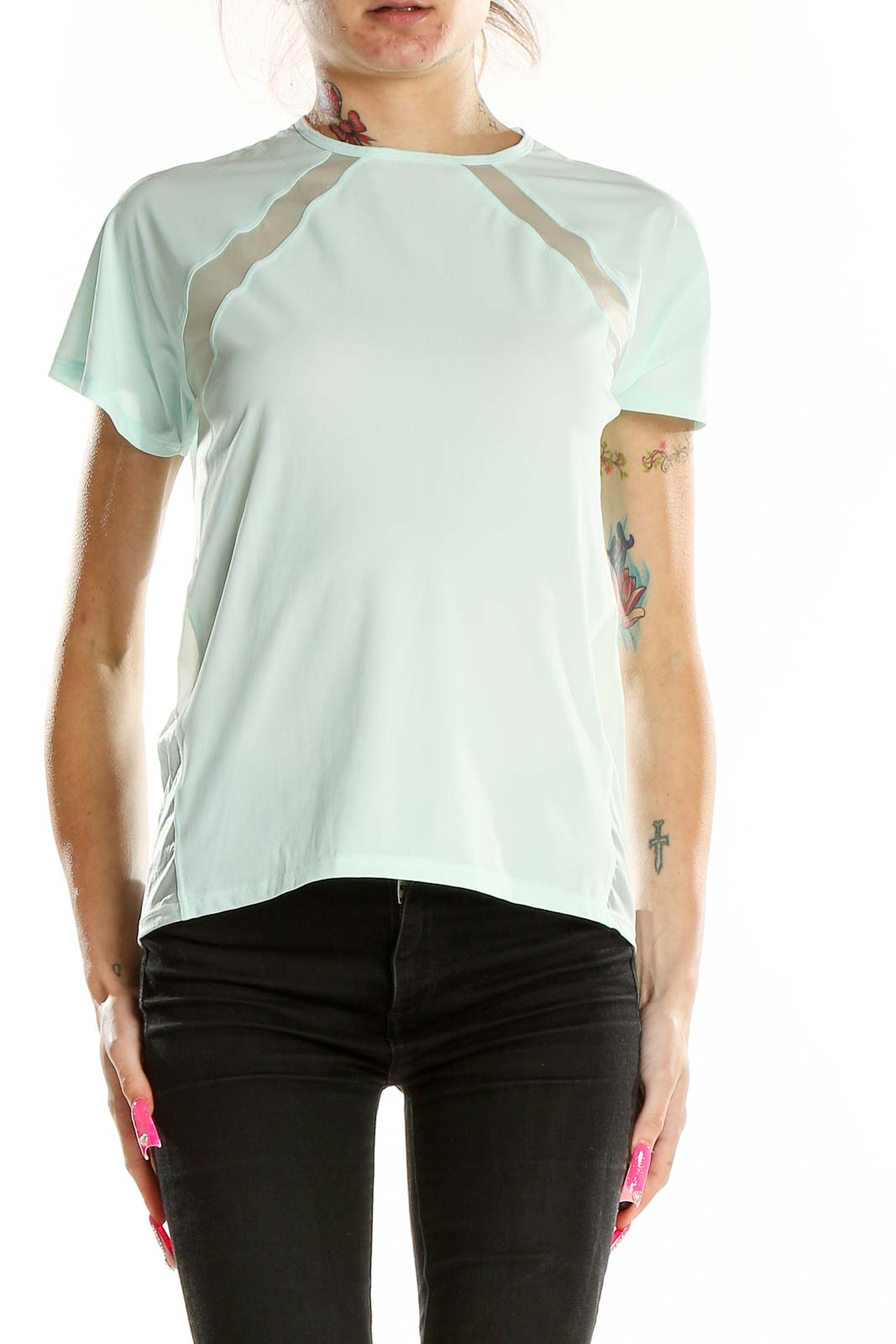 Blue Activewear Top Front