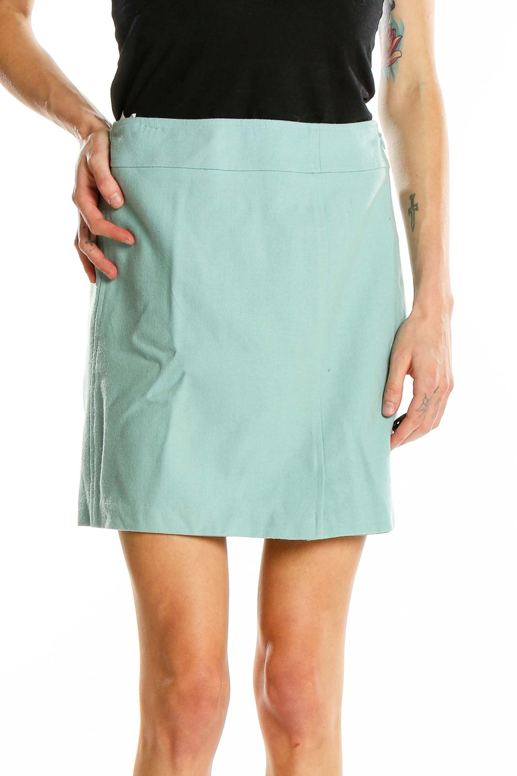 Blue A-Line Skirt Front