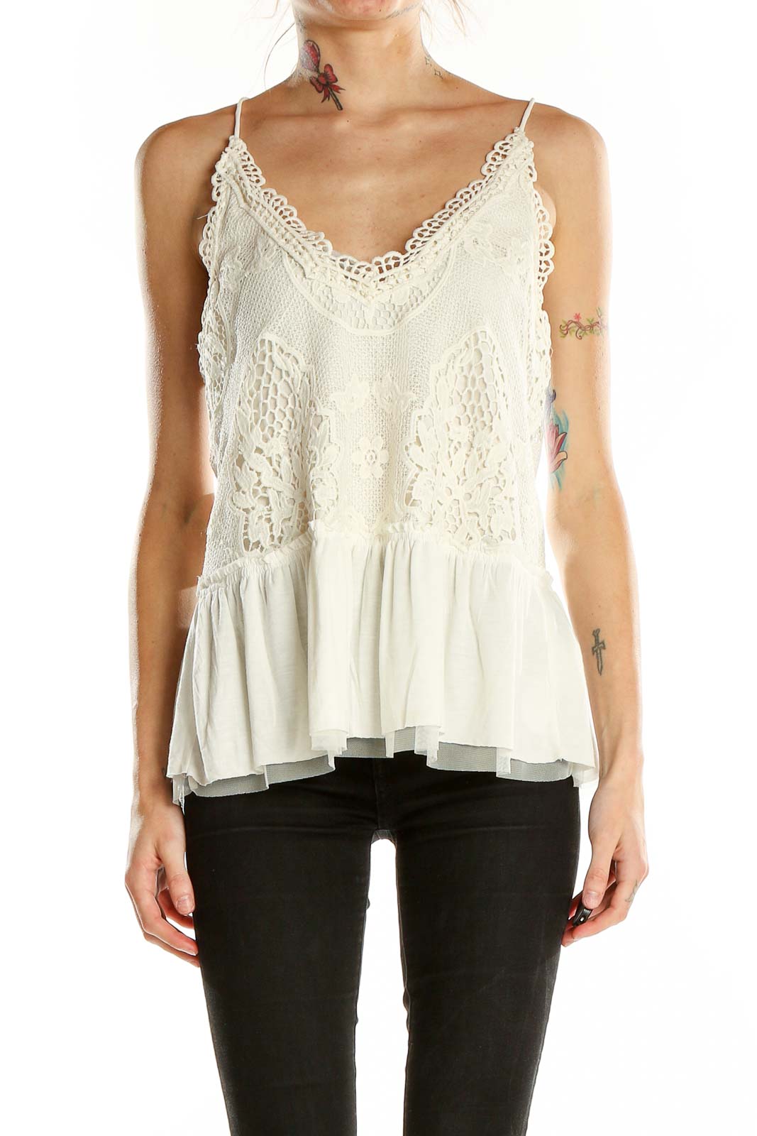 White Lace Top Front