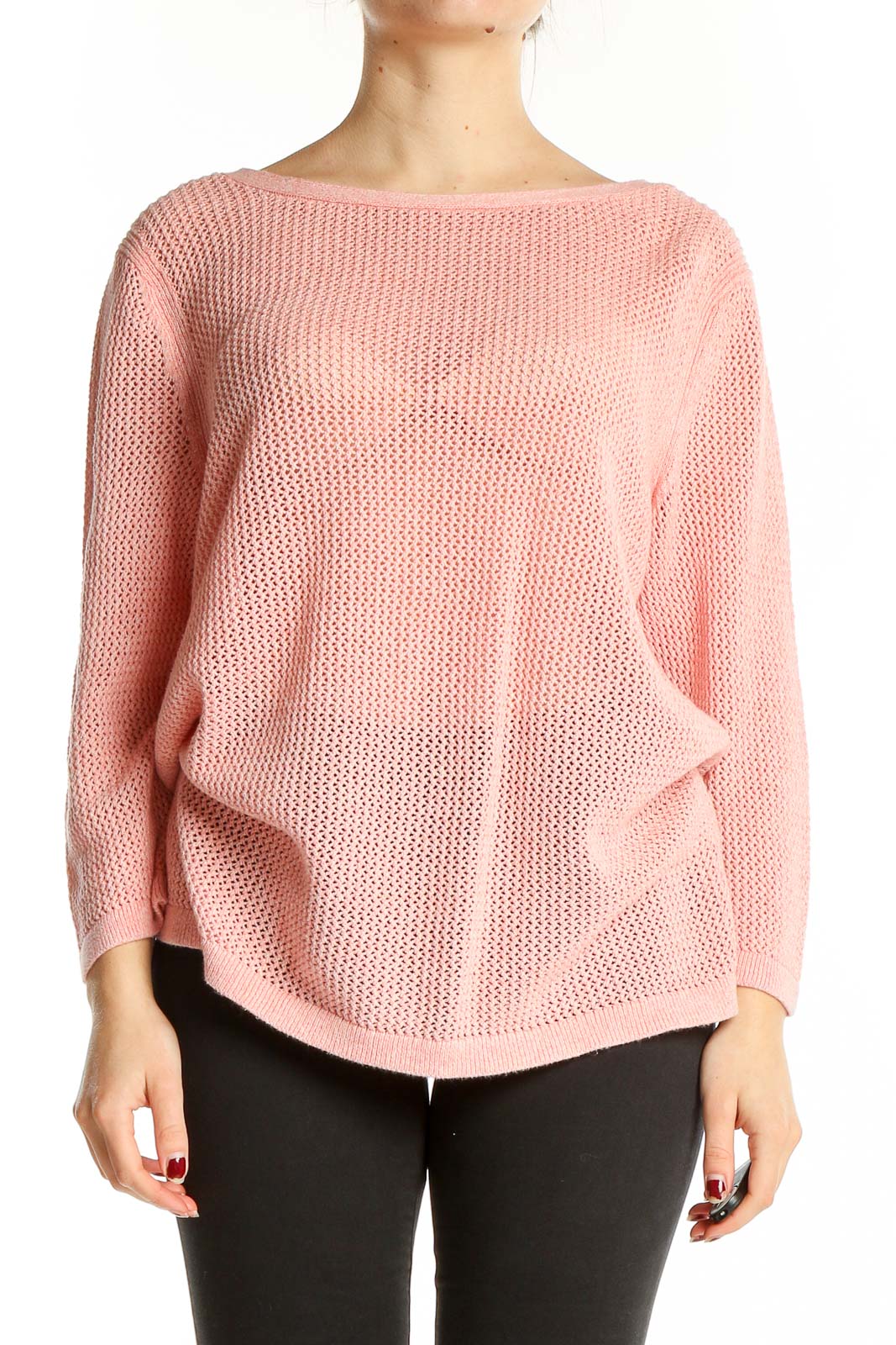 Pink Texture Sweater Front