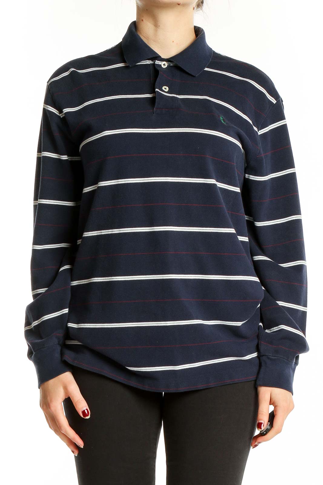 Bue Striped Polo Shirt Front