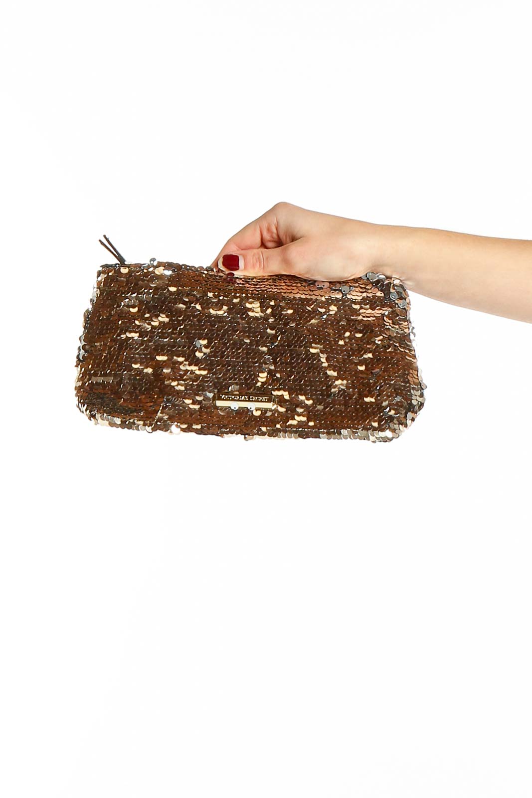 Gold Sequin Clutch Front