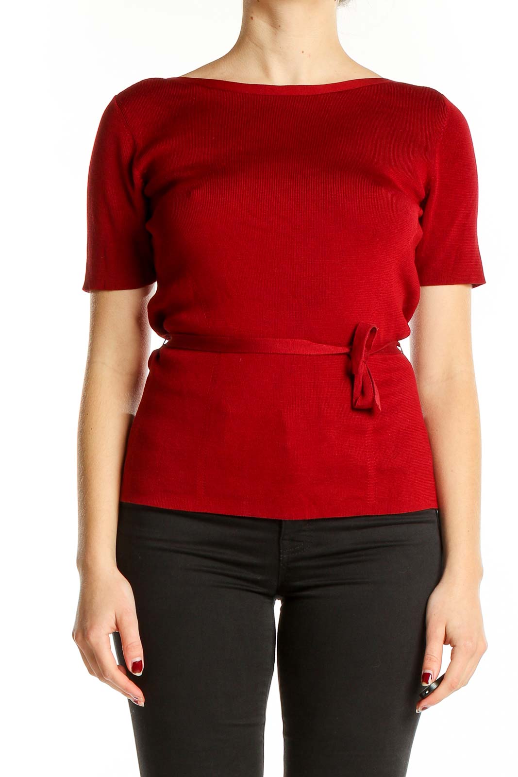 Red Silk Top Front