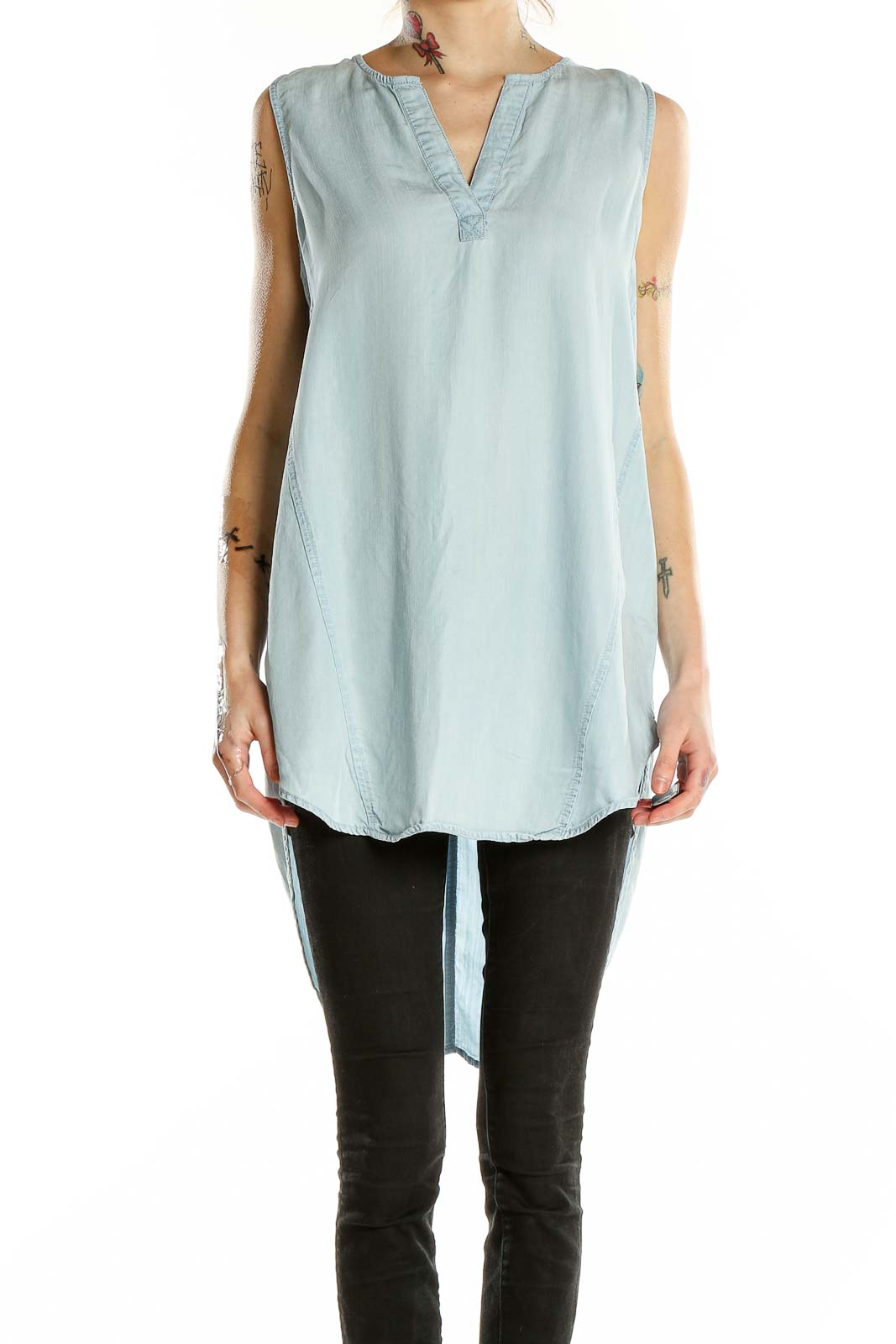 Blue Chambray Tunic Front