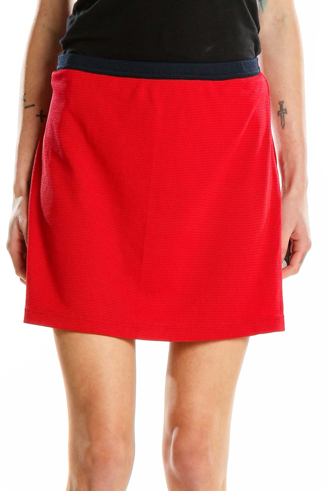 Red Vintage Mini Skirt Front