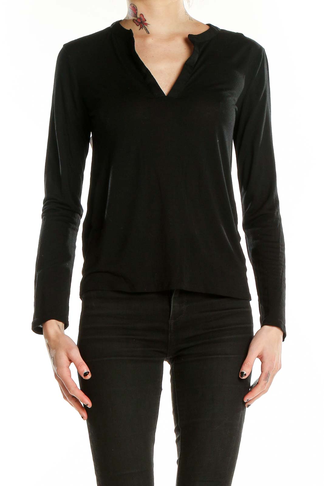 Black Solid Top Front