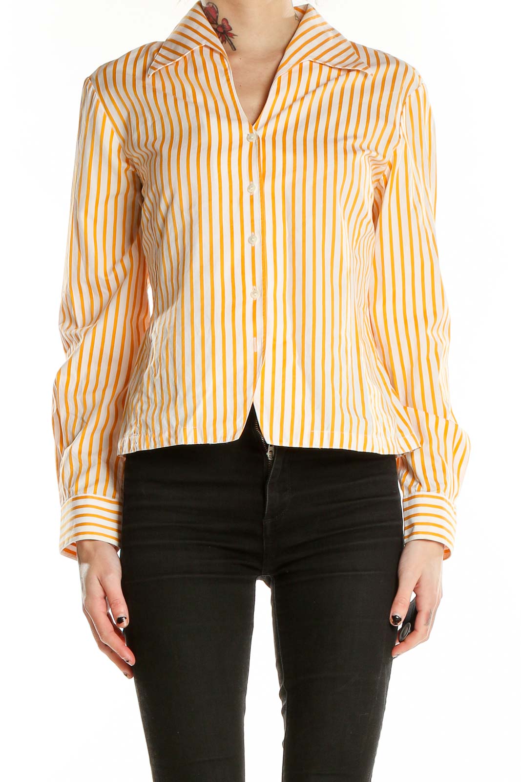 Yellow Stripe Shirt Front