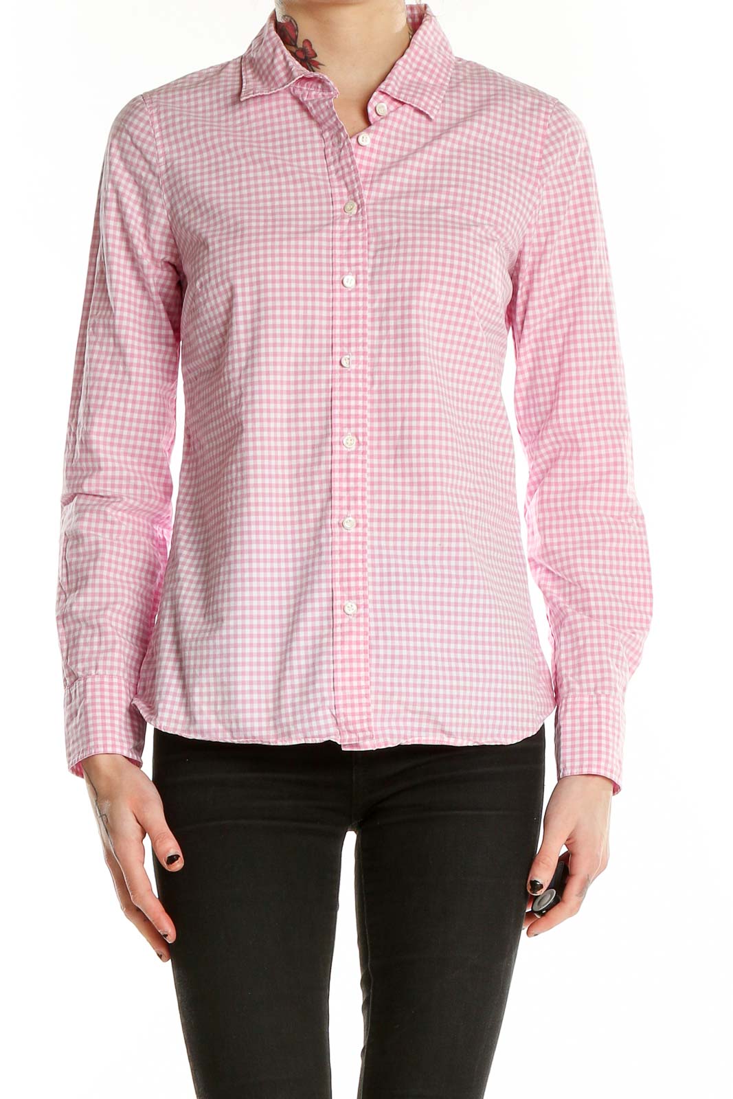 Pink Checkered Shirt Front