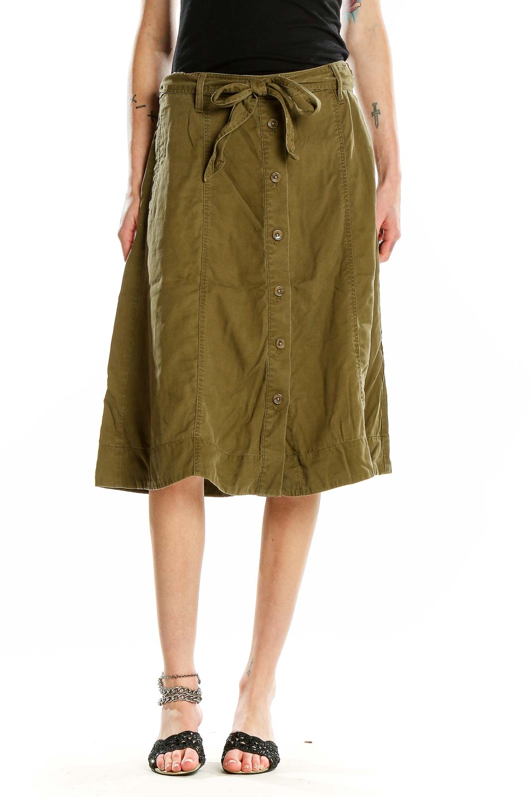 Green A-Line Skirt Front