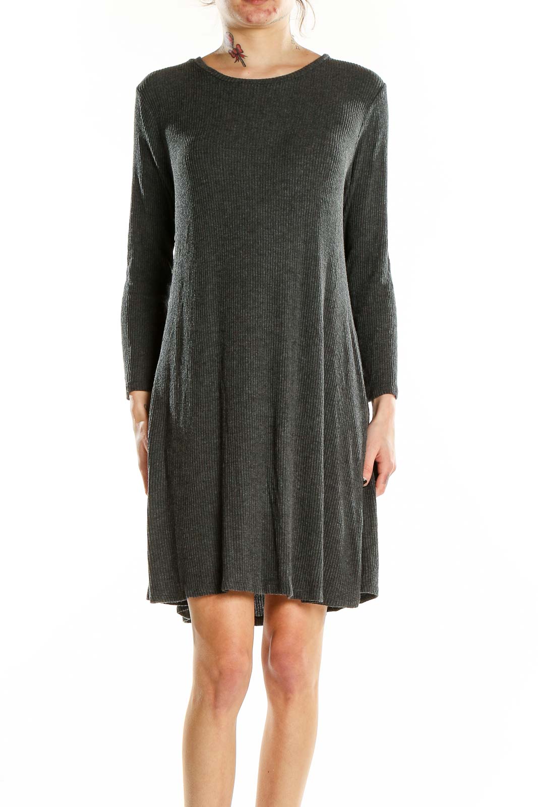 Gray Sweater Dress Front