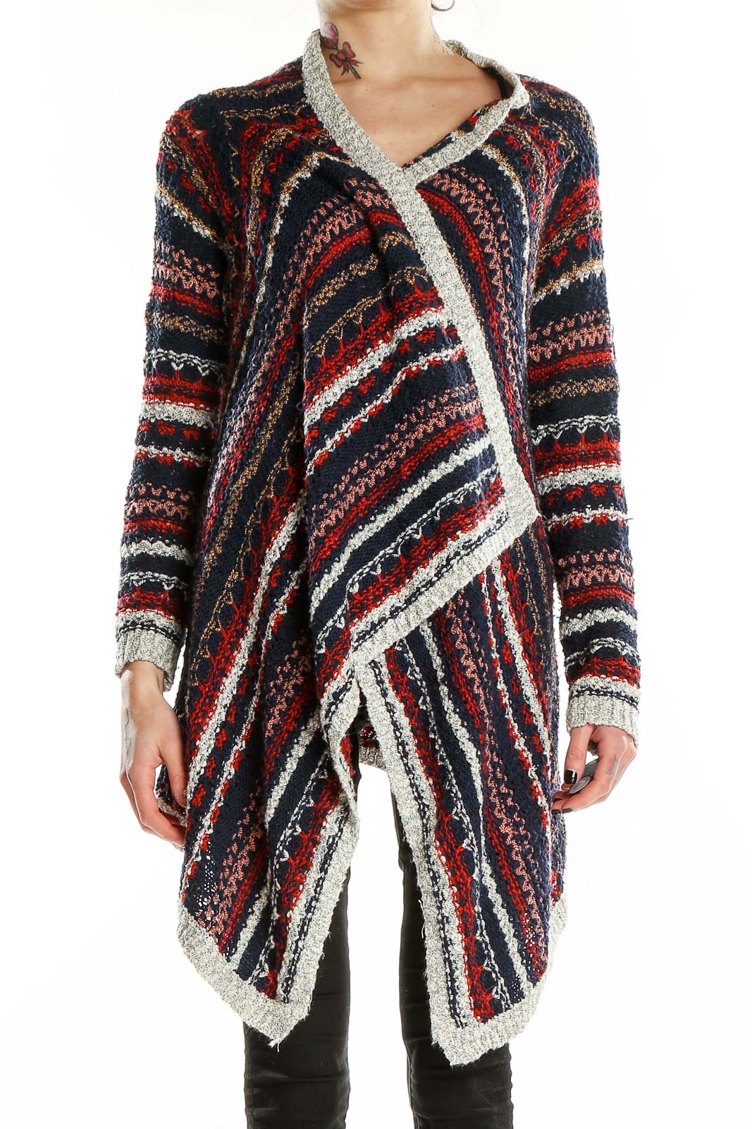 Multicolor Knit Cardigan Front