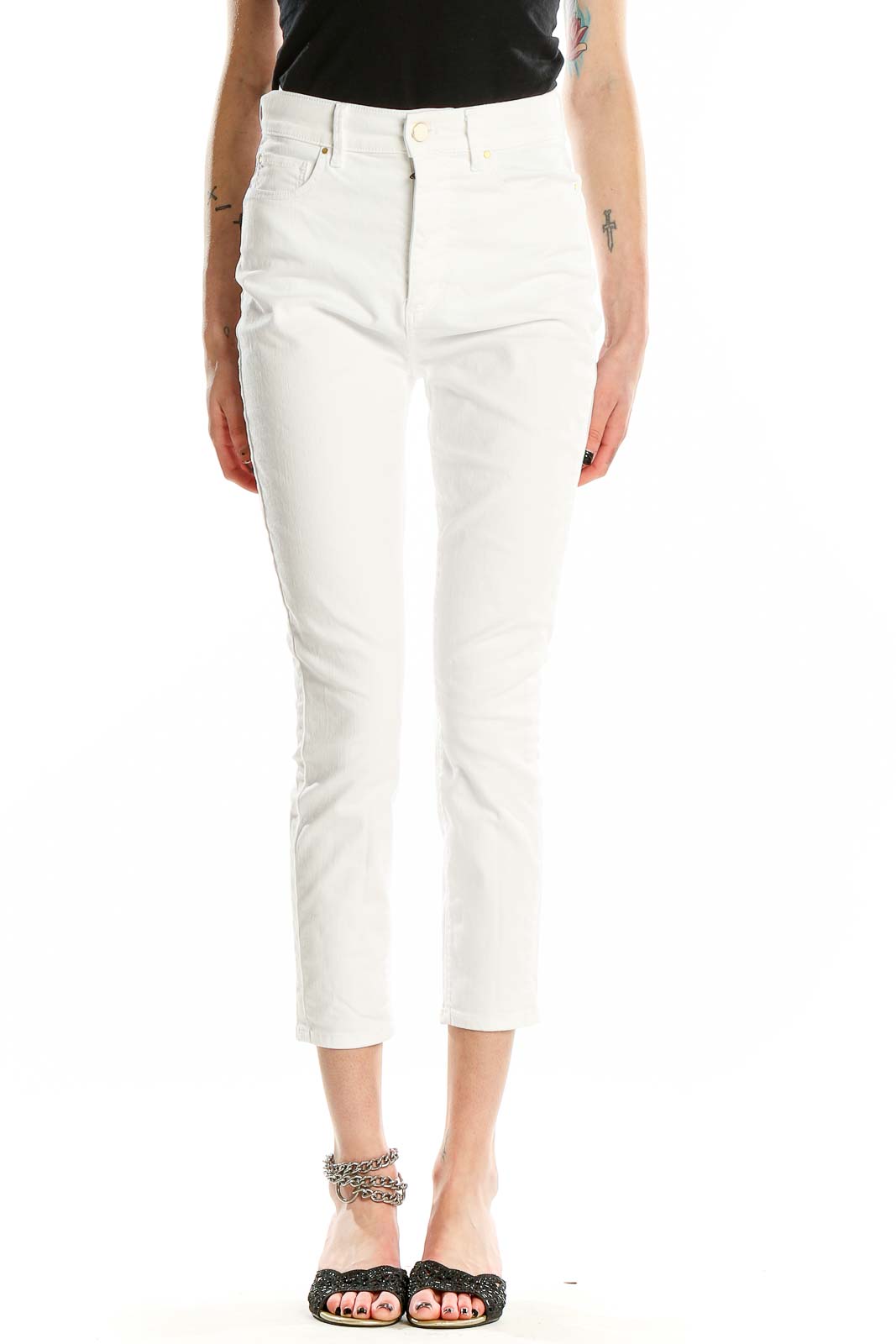 White Skinny Jeans Front