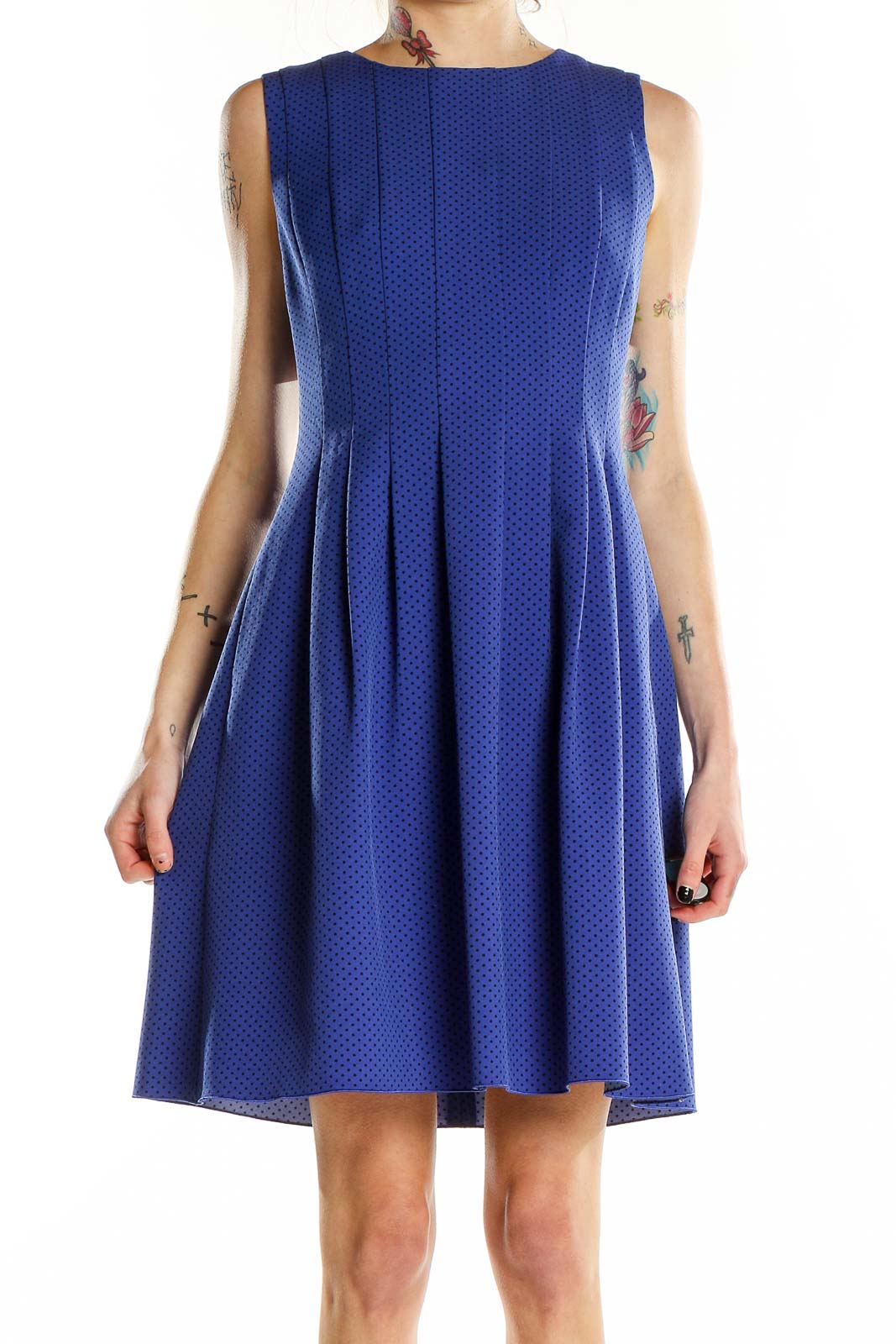 Blue Flare Dress Front