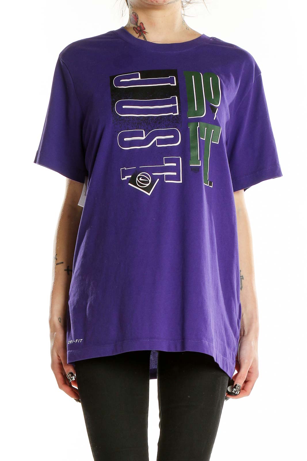 Purple Graphic Print T-Shirt Front