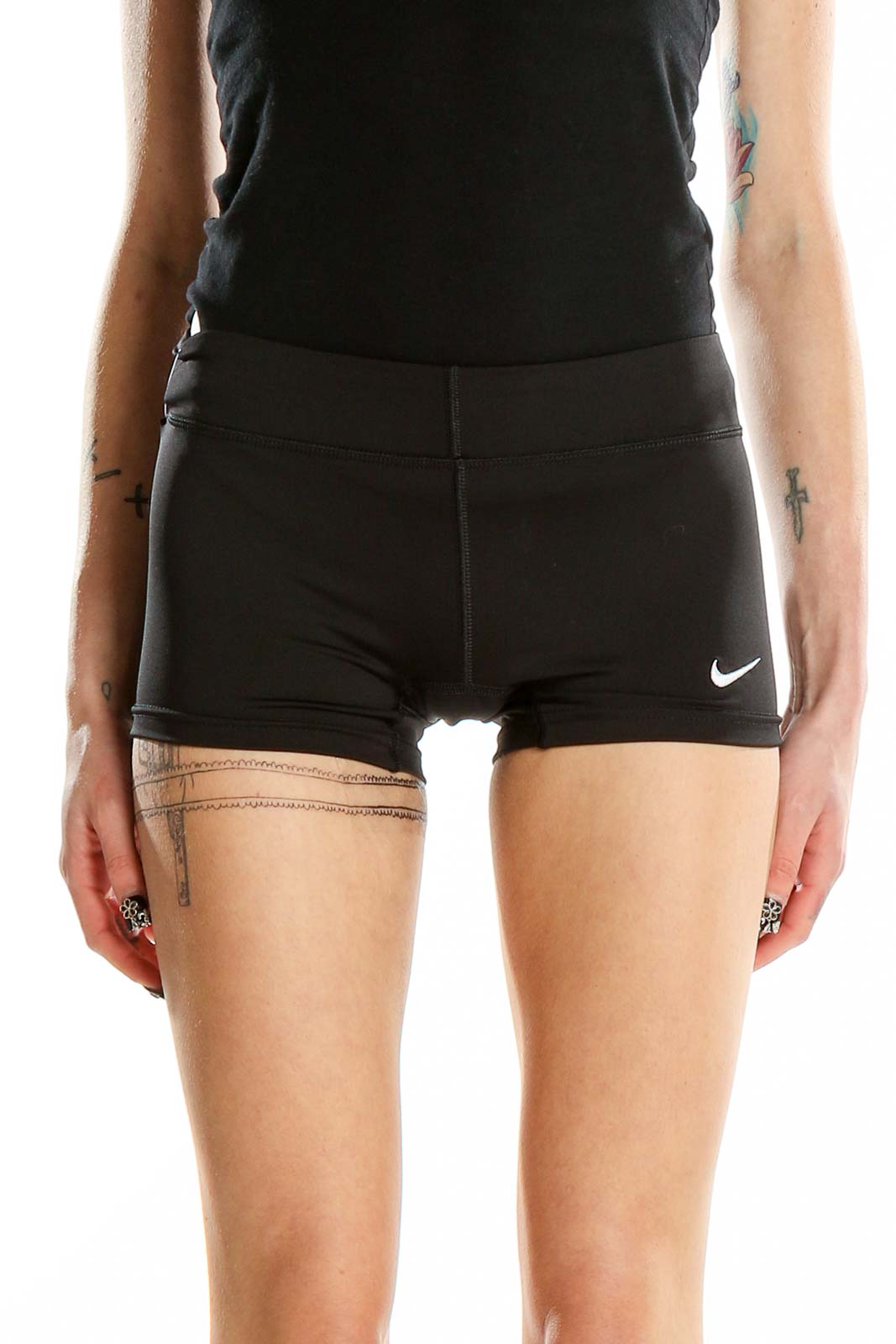 Black Spandex Shorts Front