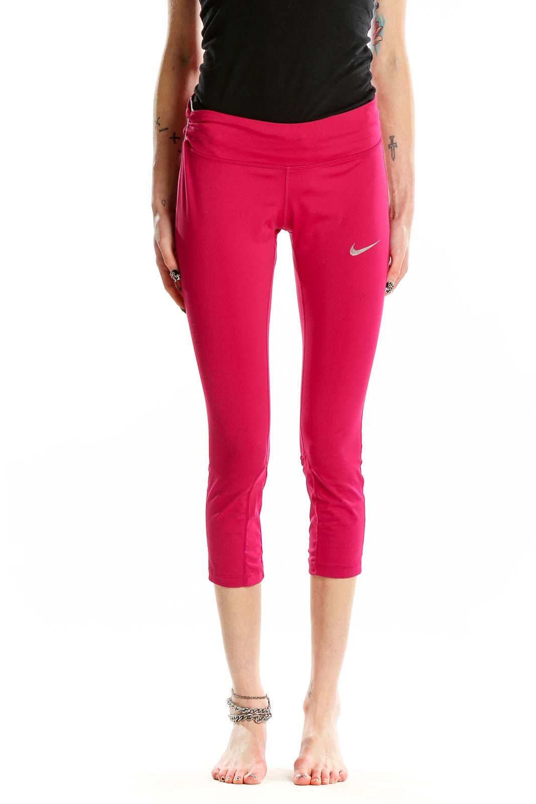 Pink Cropped Activewear Leggings Front