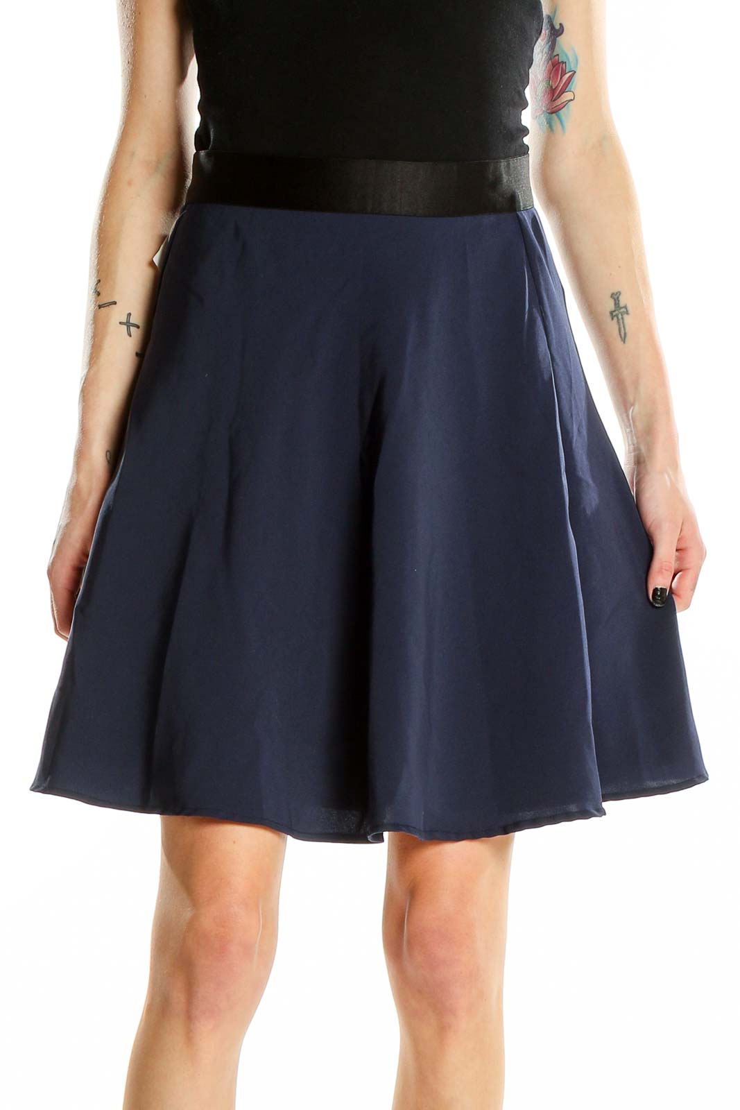 Blue Flare Skirt Front