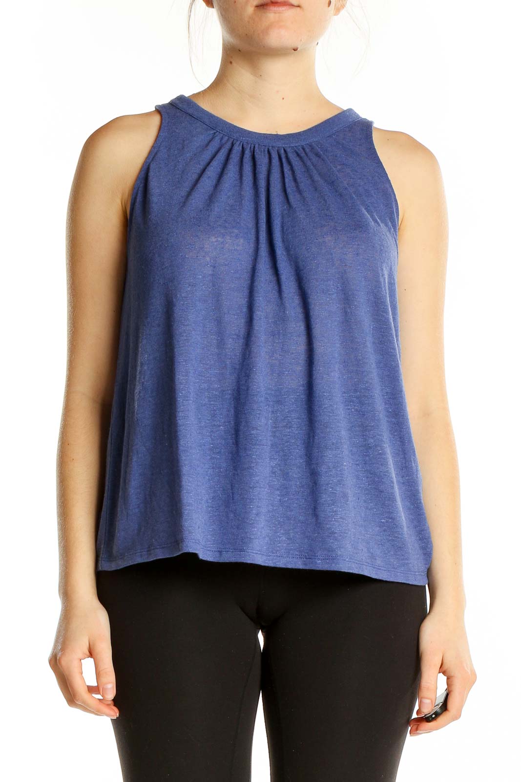 Blue Sleeveless Top Front