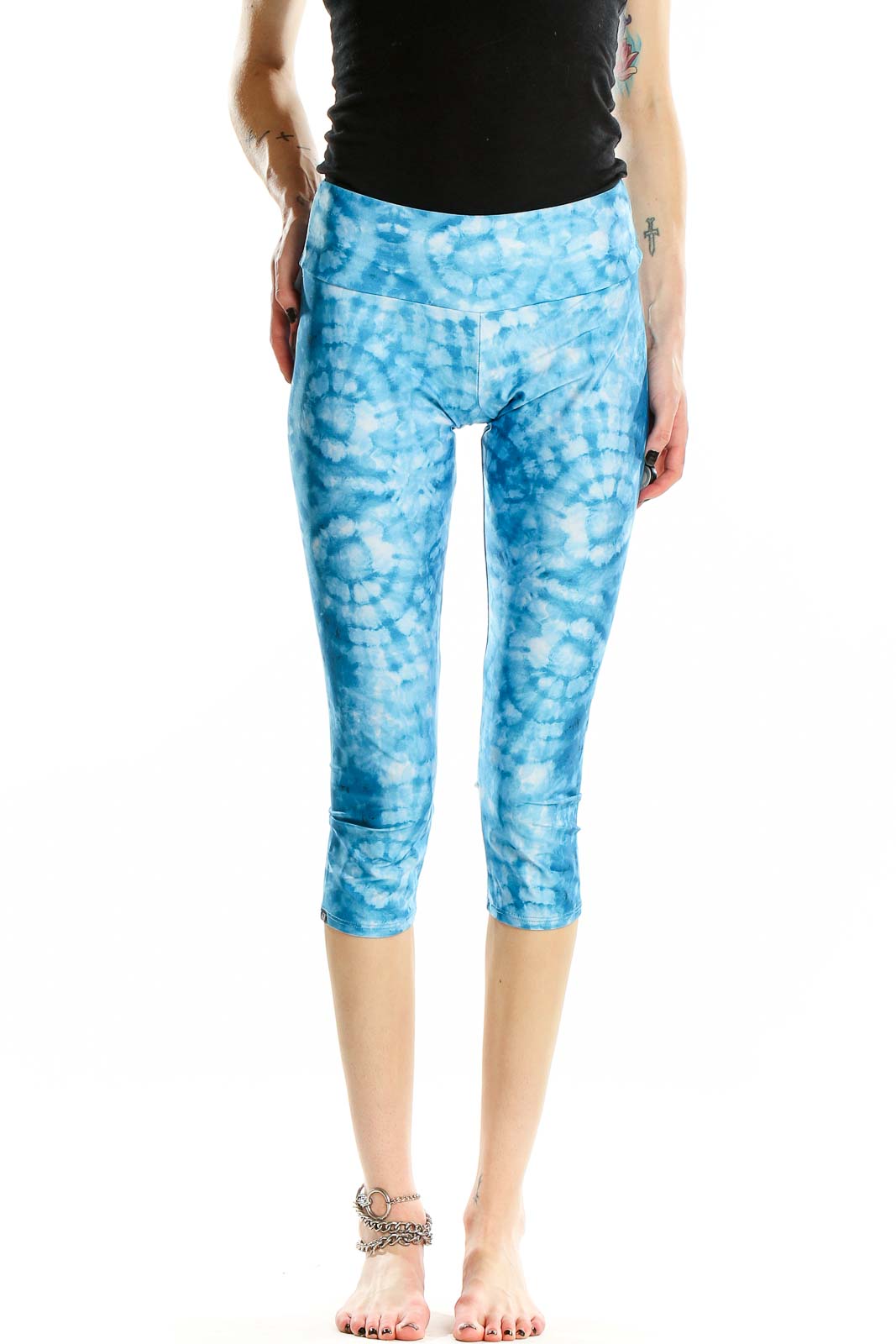 Blue Tie and Dye Leggings Front