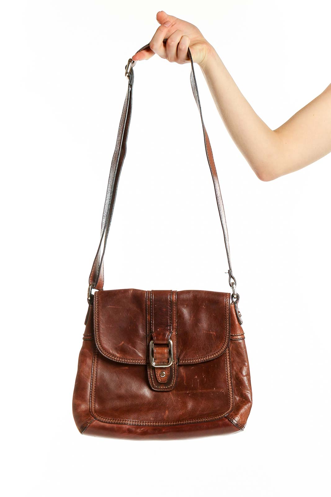 Brown Leather Bag Front