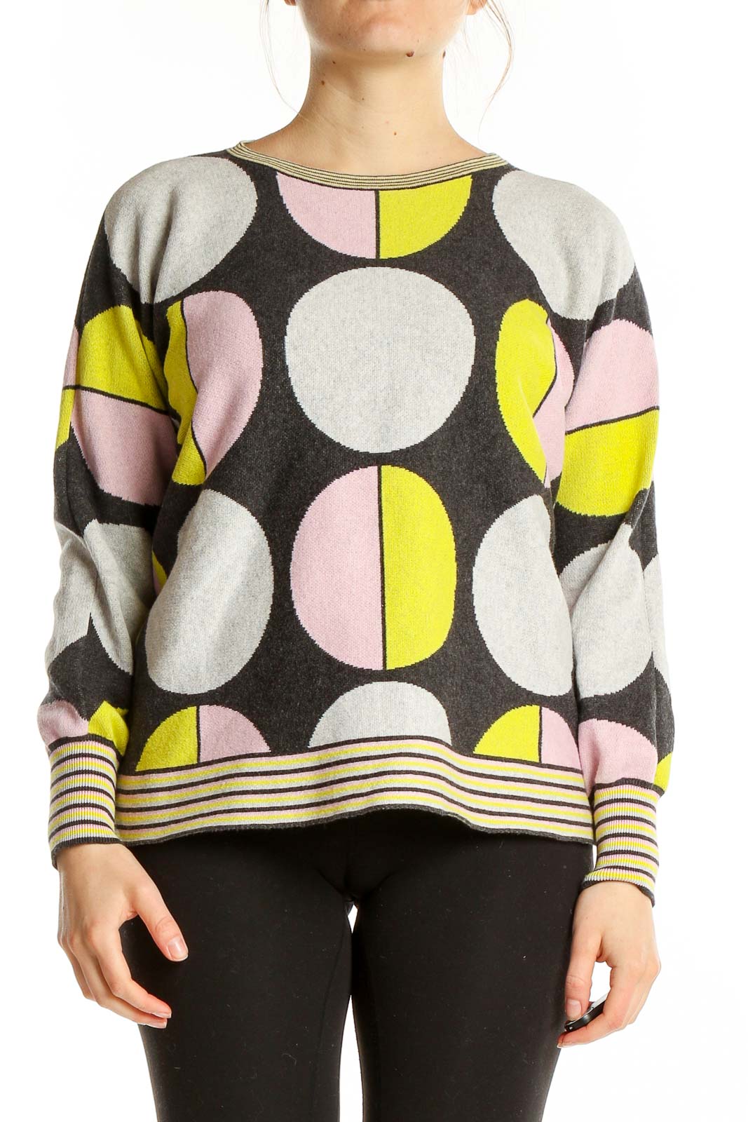 Multicolor Printed Sweater Front