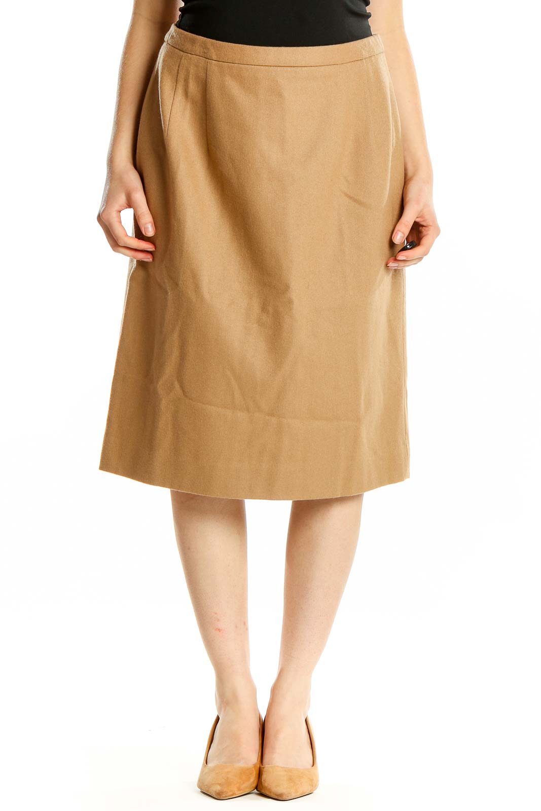 Beige Wool Skirt Front