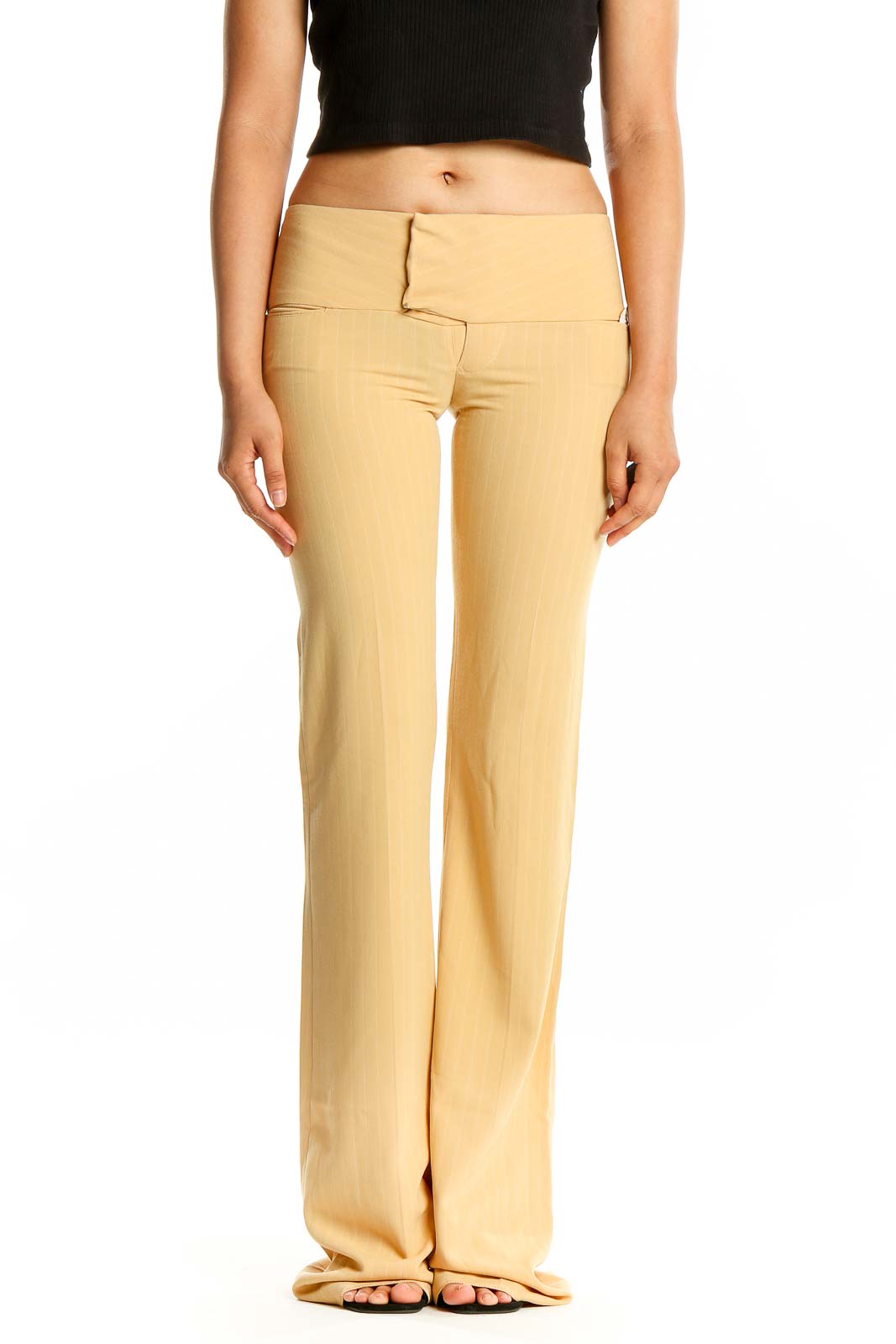 Beige Full Length Casual Trouser Front