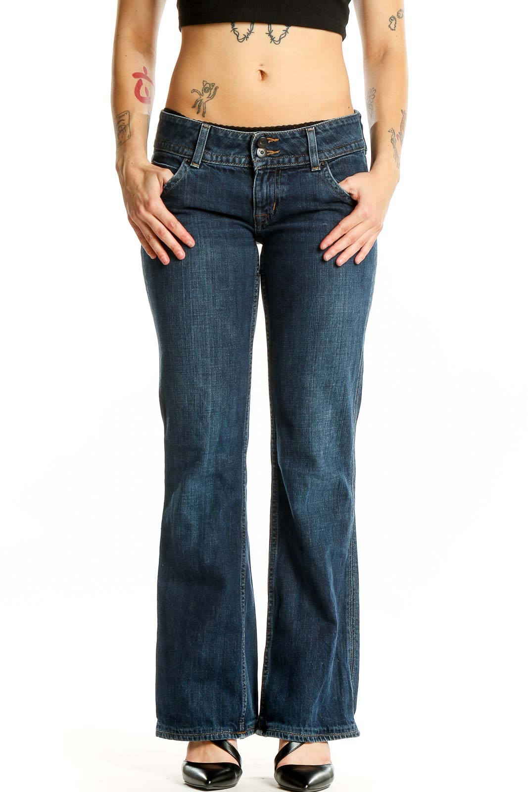 Dark Blue Rinse Jeans Front