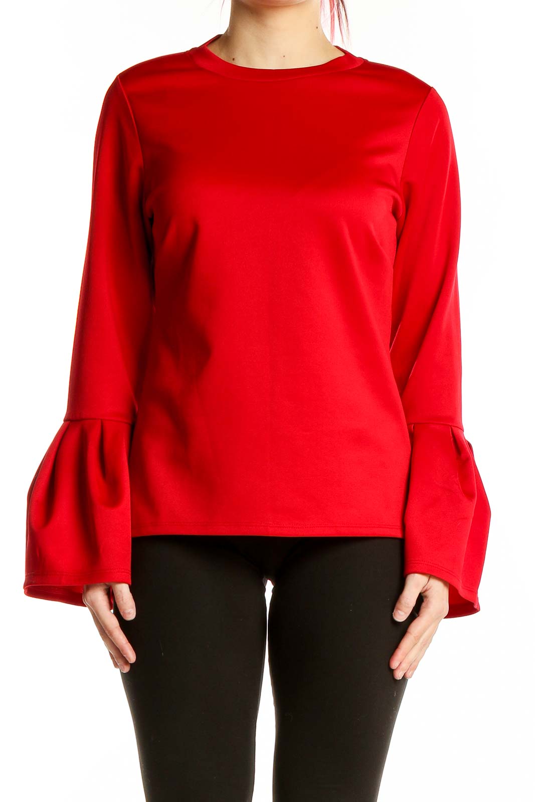 Red Bell Sleeve Top Front