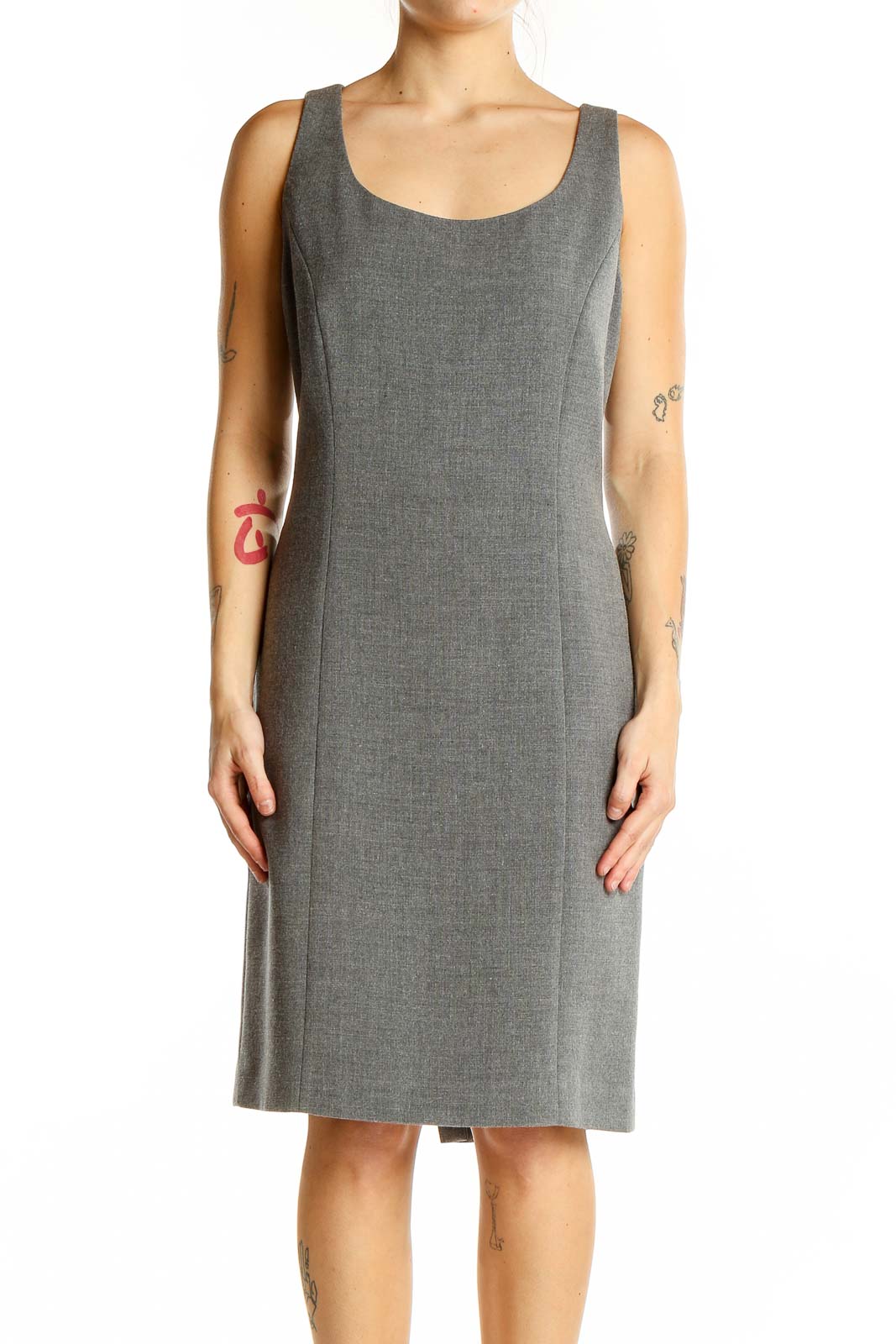Grey Classic Texture Dress Front