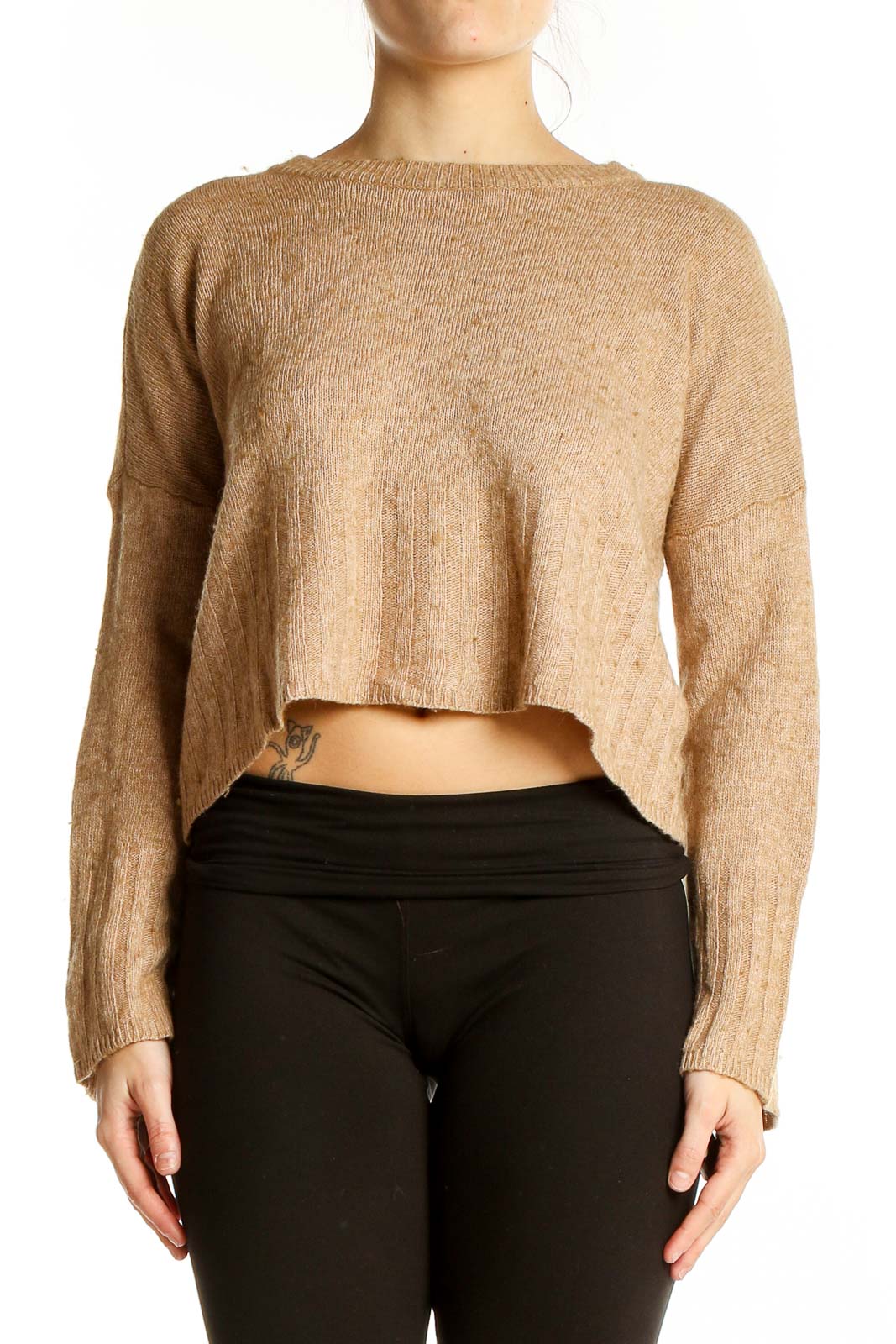 Brown Texture Sweater Front