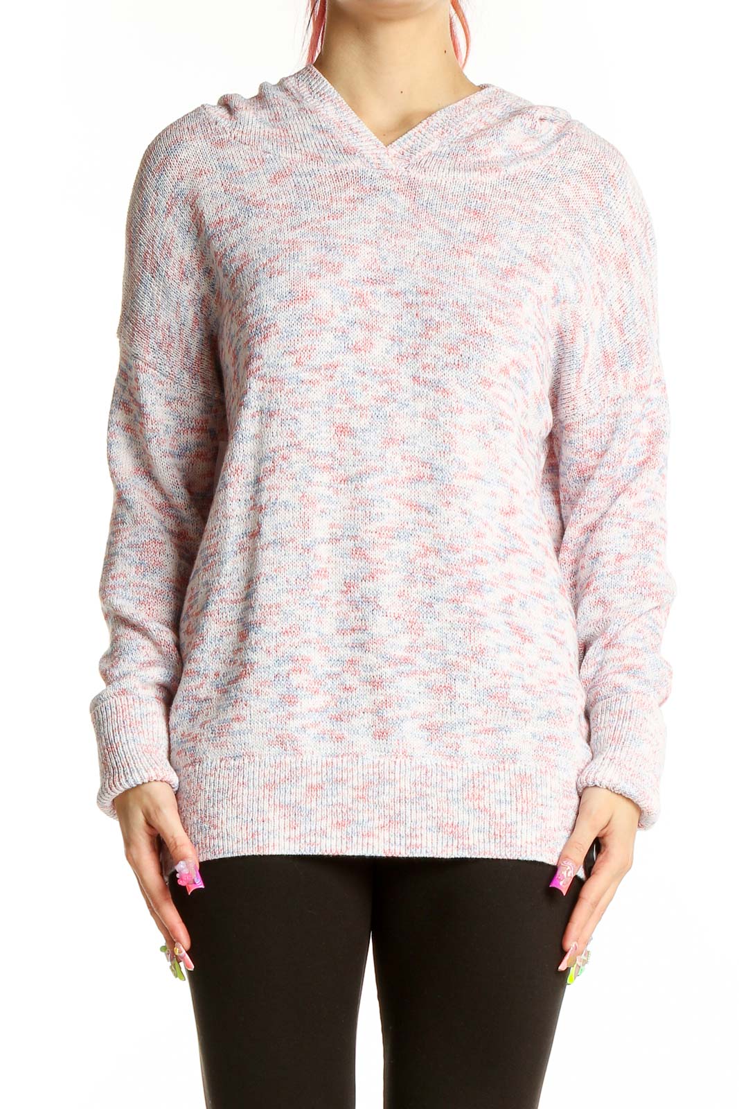 Beige Floral Sweater Front