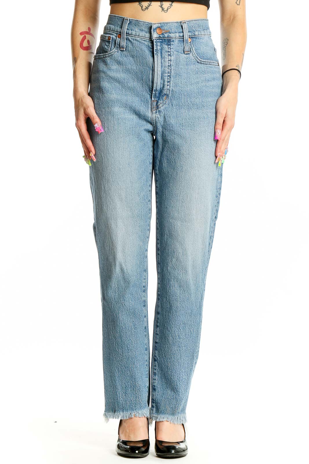 Blue Light Rinse Jeans Front