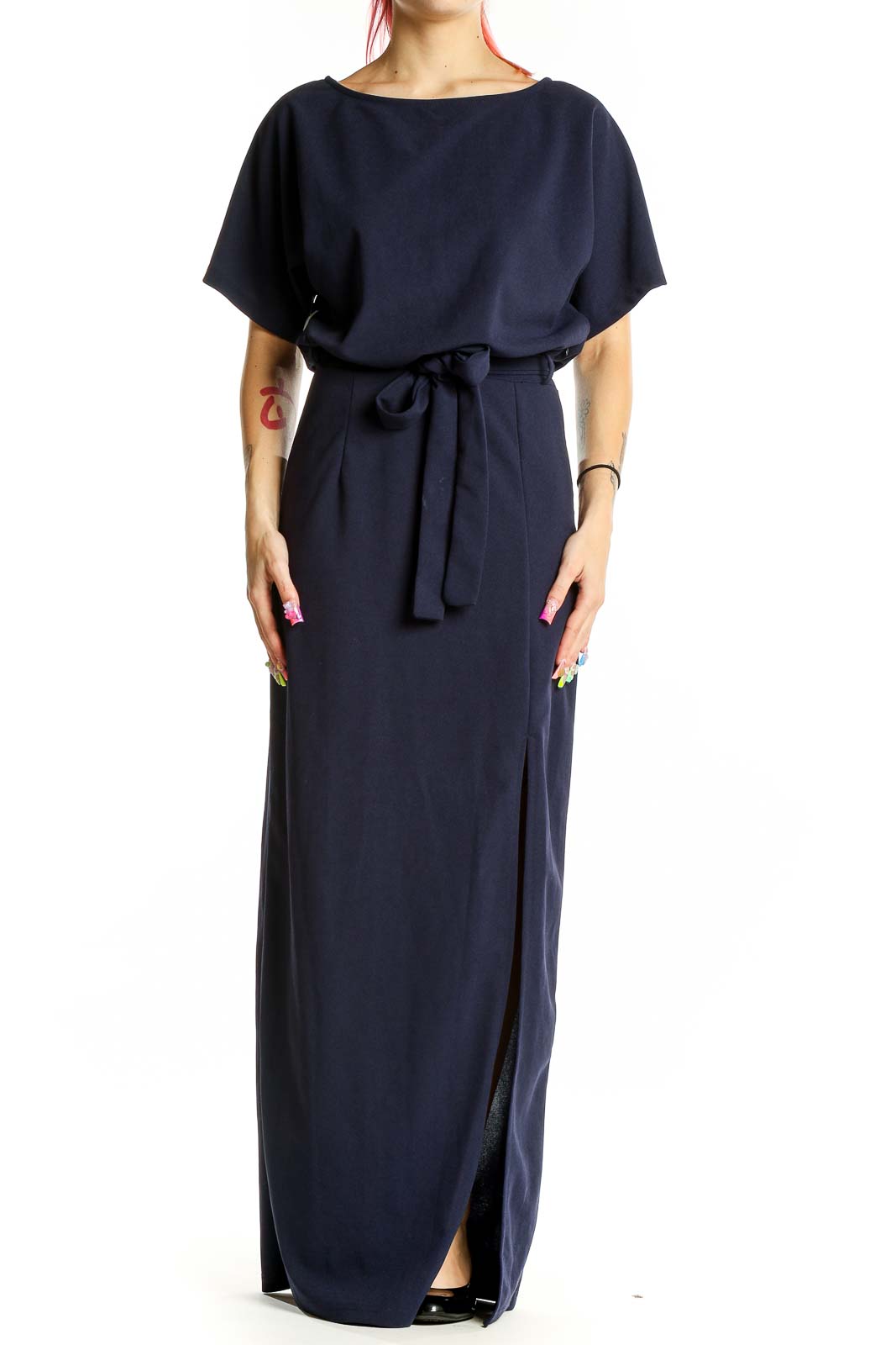 Navy Cocktail Party Maxi Dress Front