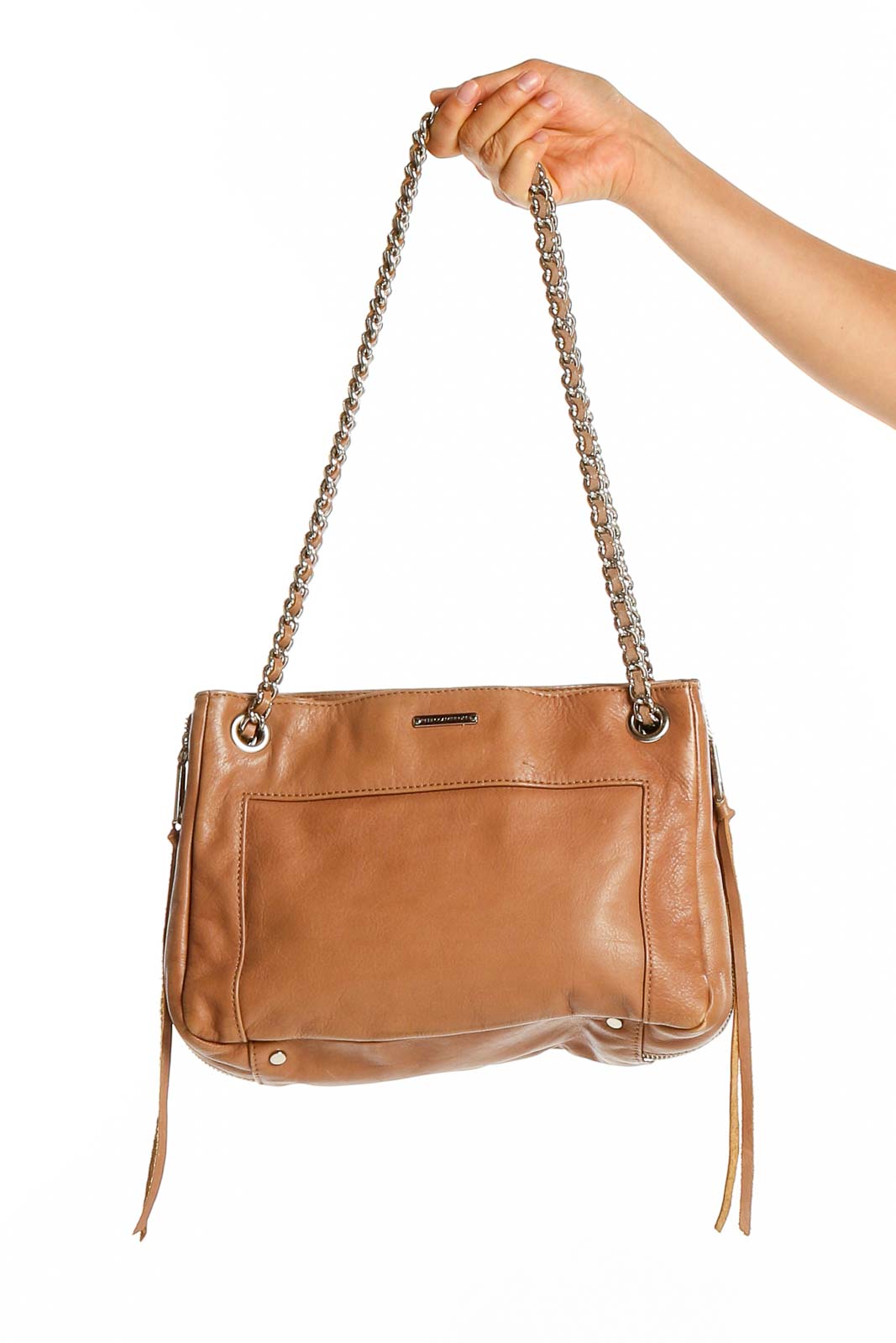 Brown Chain Strap Shoulder Bag Front