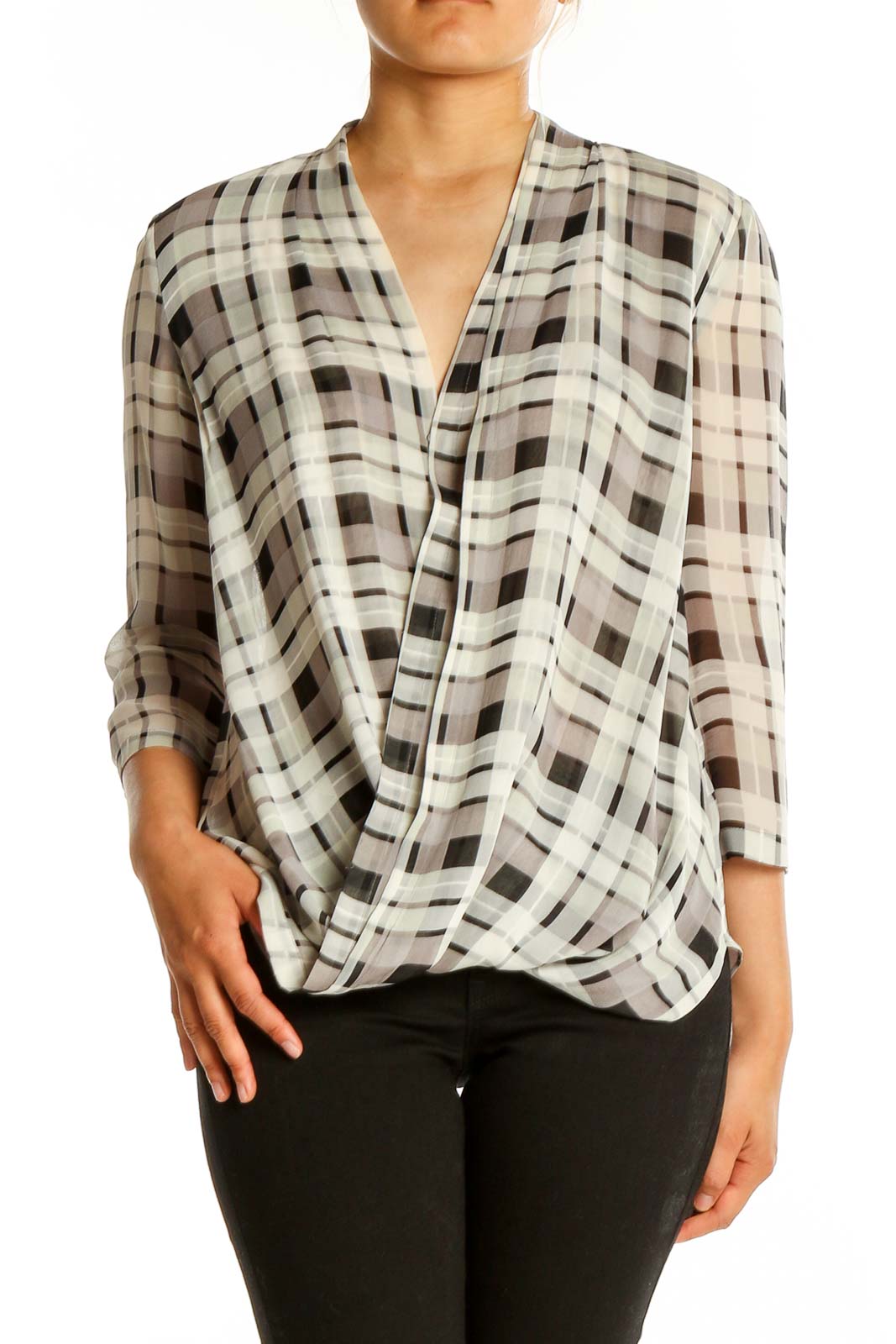 White Check Top Front