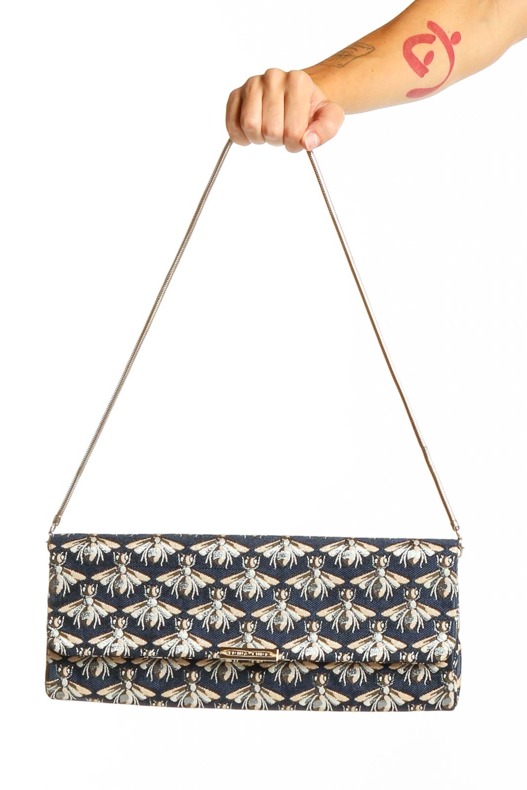 Blue White Printed Bag Front