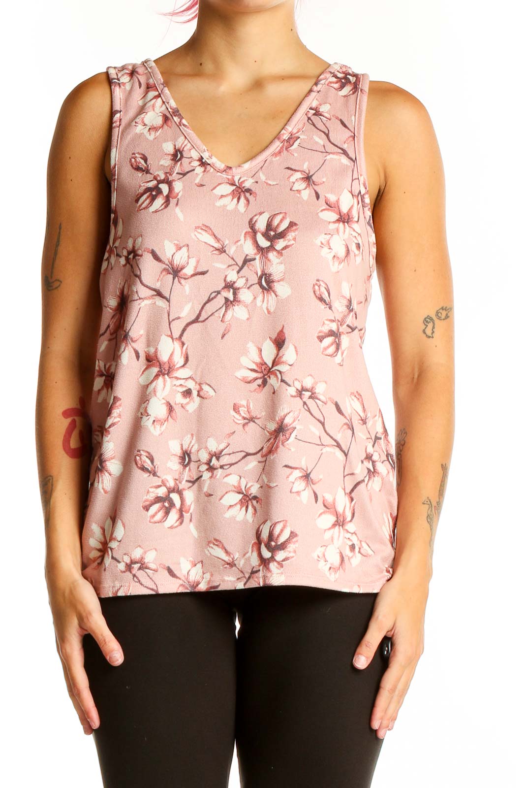 Pink Floral Top Front